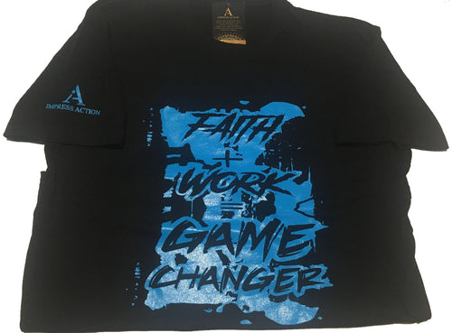 Faith + Work = Game Changer Blue/Black T-shirt