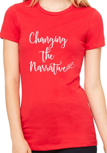 Changing the Narrative 'script' Female T-shirts