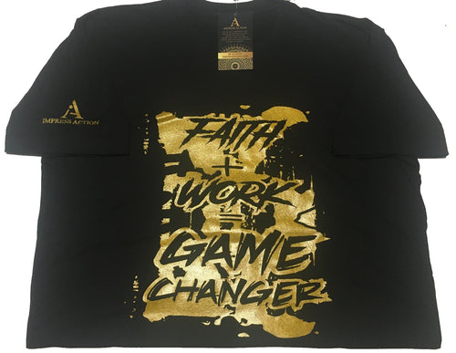 Faith + Work = Game Changer Gold/Black T-shirt