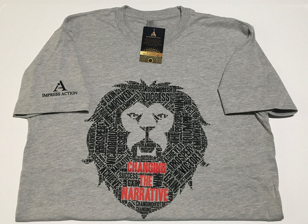 Changing the Narrative 'Lion' Gray/Black T-shirt