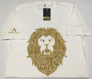 Changing the Narrative 'Lion' White/Gold T-shirt