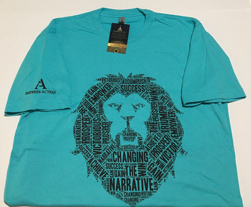 Changing the Narrative 'Lion' Tahiti Blue/Black T-shirt