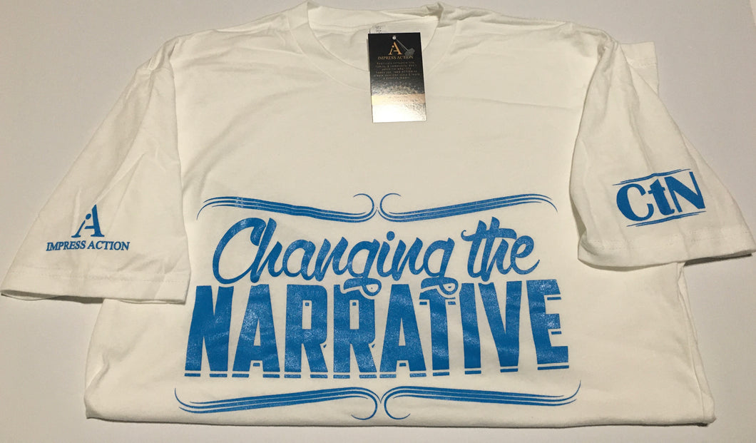 Changing the Narrative White/Blue T-shirt