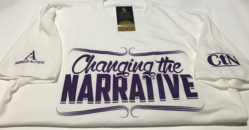 Changing the Narrative White/Purple T-shirt