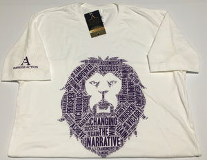 Changing the Narrative 'Lion' White/Purple T-shirt