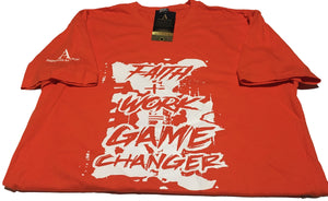 Faith + Work = Game Changer White/Orange T-shirt