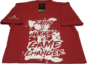 Faith + Work = Game Changer White/Red T-shirt